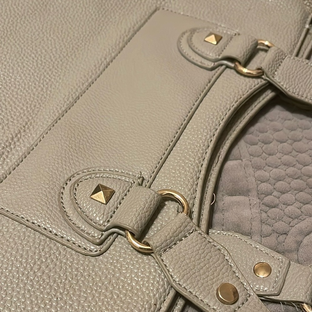 BCBG Beige Vegan Leather Tote Bag - Picture 9 of 15